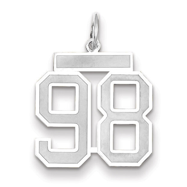 Number 98 Charm Medium Satin 14k white Gold WSM98, MPN: WSM98, 883957079608