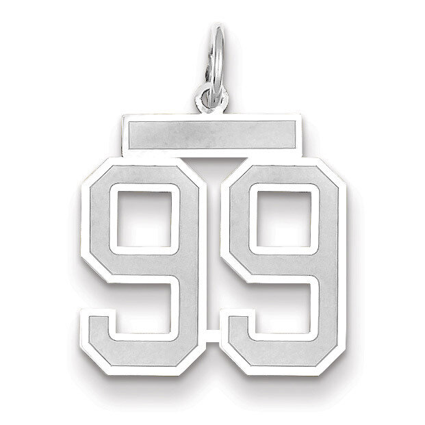 Number 99 Charm Medium Satin 14k white Gold WSM99, MPN: WSM99, 883957079615