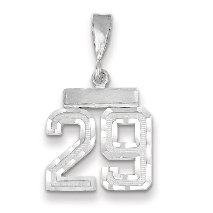 Number 29 Charm Small Diamond -cut 14k white Gold WSN29, MPN: WSN29, 883957111698