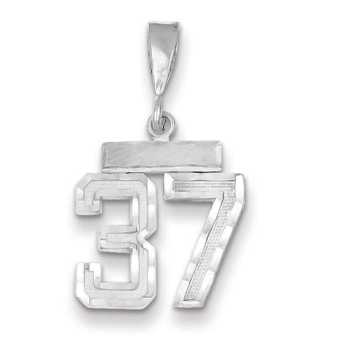 Number 37 Charm Small Diamond -cut 14k white Gold WSN37, MPN: WSN37, 883957114224