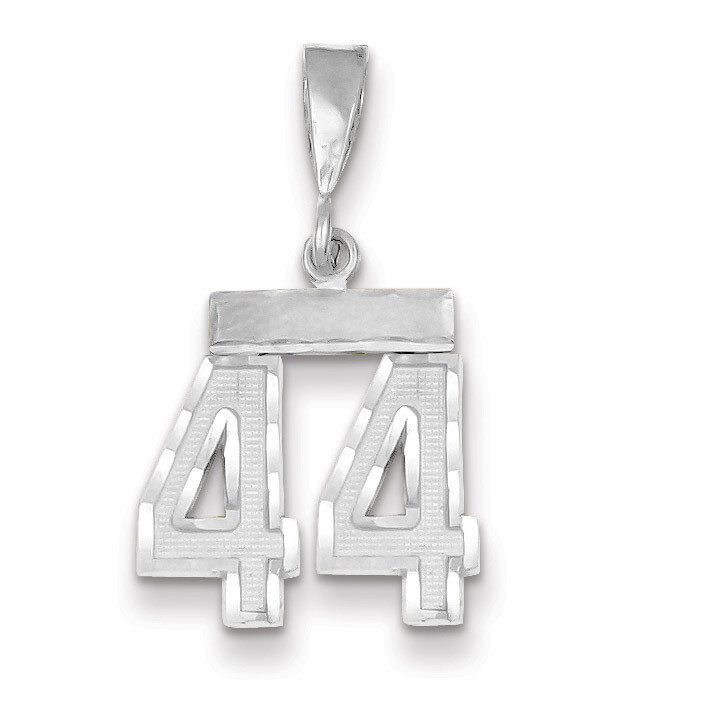 Number 44 Charm Small Diamond -cut 14k white Gold WSN44, MPN: WSN44, 883957114293