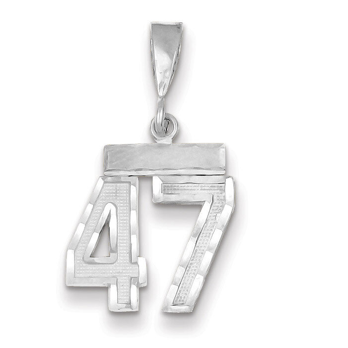 Number 47 Charm Small Diamond -cut 14k white Gold WSN47, MPN: WSN47, 883957114323