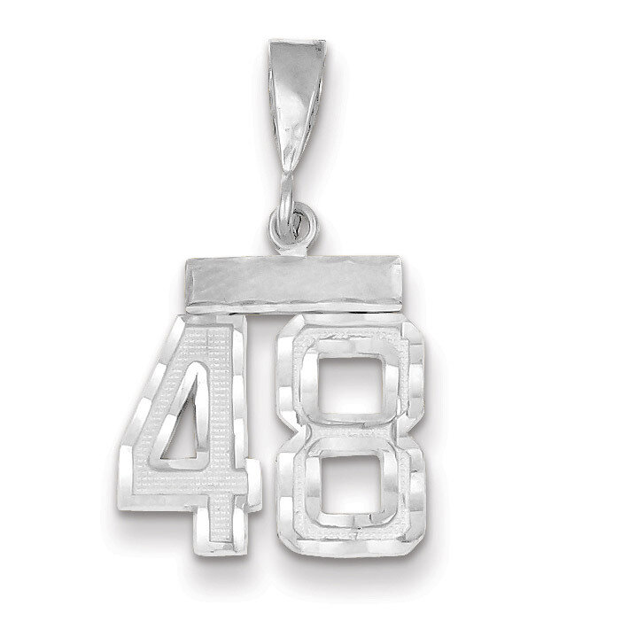 Number 48 Charm Small Diamond -cut 14k white Gold WSN48, MPN: WSN48, 883957114330