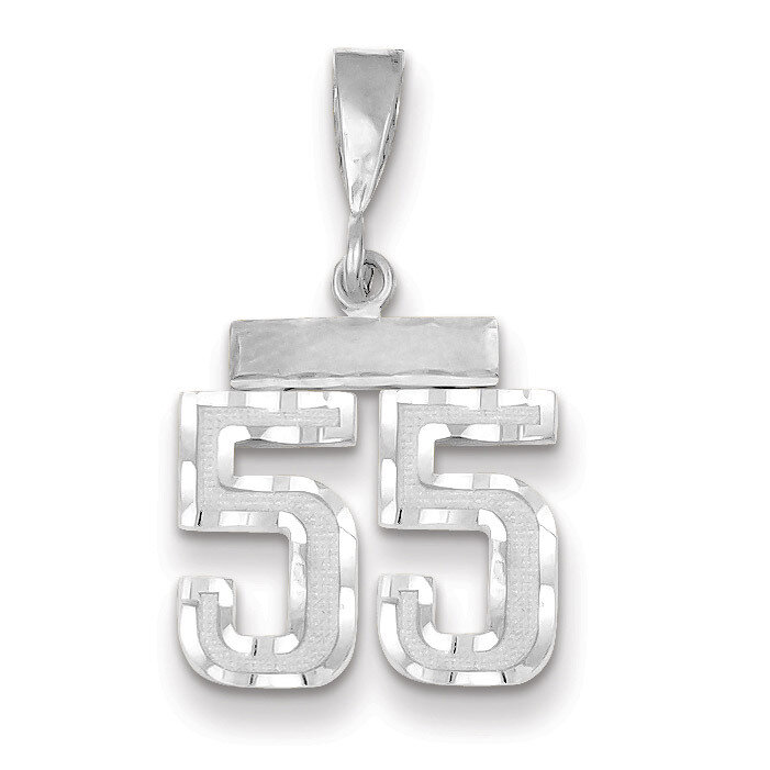 Number 55 Charm Small Diamond -cut 14k white Gold WSN55, MPN: WSN55, 883957114408