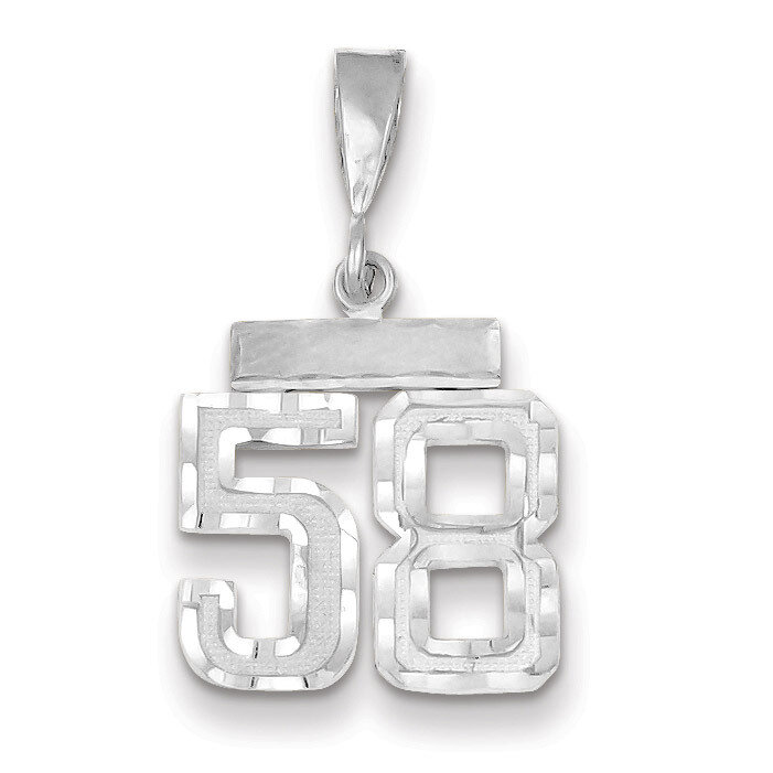Number 58 Charm Small Diamond -cut 14k white Gold WSN58, MPN: WSN58, 883957114439
