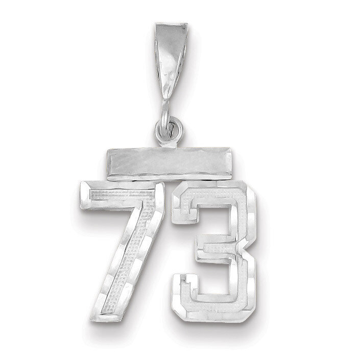 Number 73 Charm Small Diamond -cut 14k white Gold WSN73, MPN: WSN73, 883957114583