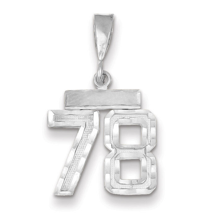 Number 78 Charm Small Diamond -cut 14k white Gold WSN78, MPN: WSN78, 883957114637