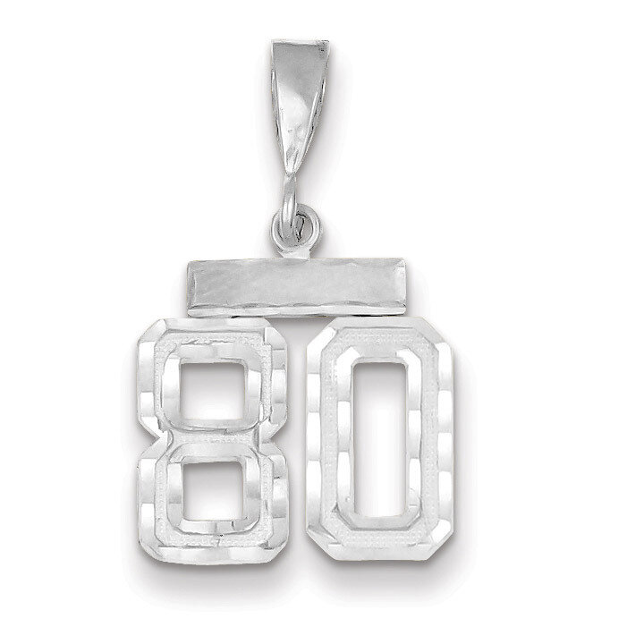 Number 80 Charm Small Diamond -cut 14k white Gold WSN80, MPN: WSN80, 883957114651