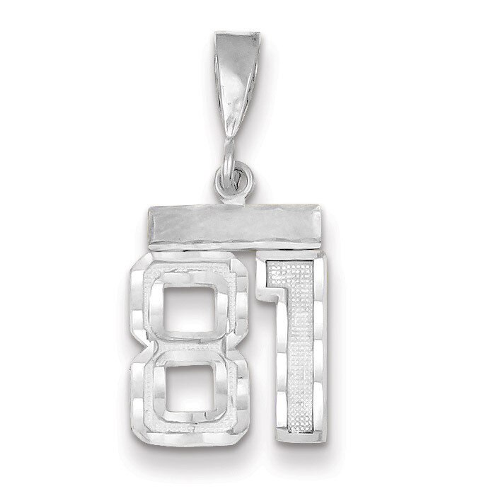 Number 81 Charm Small Diamond -cut 14k white Gold WSN81, MPN: WSN81, 883957114668