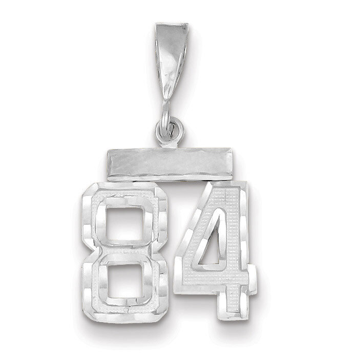 Number 84 Charm Small Diamond -cut 14k white Gold WSN84, MPN: WSN84, 883957114699