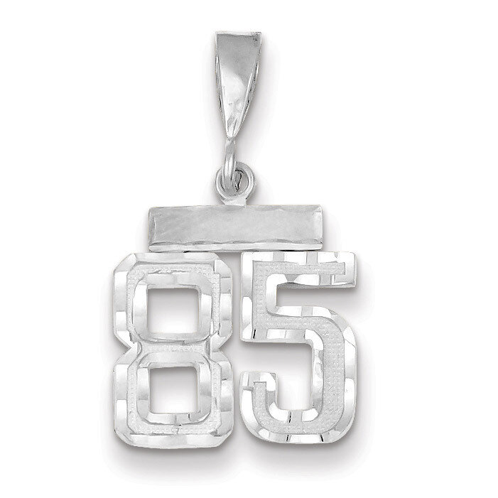 Number 85 Charm Small Diamond -cut 14k white Gold WSN85, MPN: WSN85, 883957114705