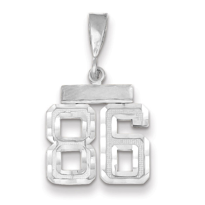 Number 86 Charm Small Diamond -cut 14k white Gold WSN86, MPN: WSN86, 883957118093