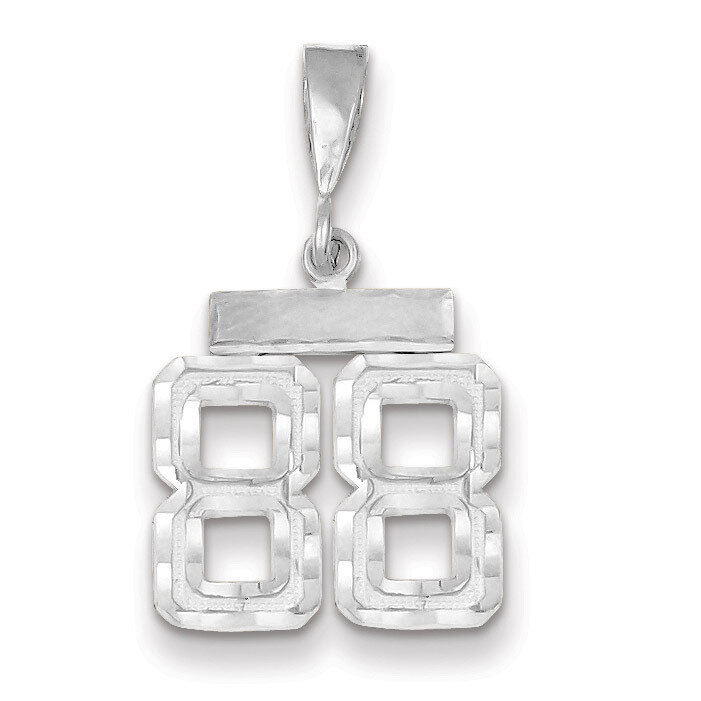 Number 88 Charm Small Diamond -cut 14k white Gold WSN88, MPN: WSN88, 883957118338