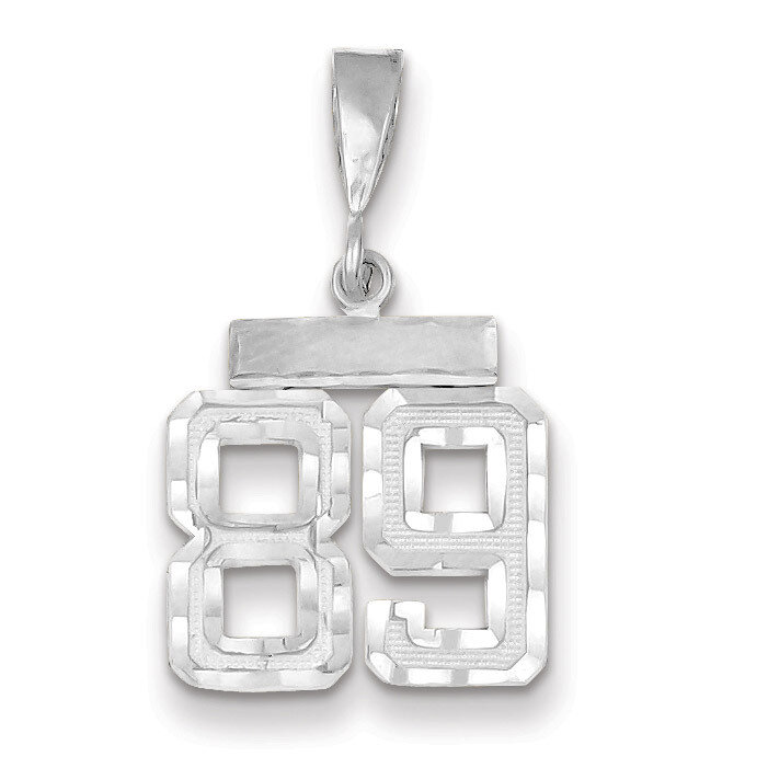 Number 89 Charm Small Diamond -cut 14k white Gold WSN89, MPN: WSN89, 883957119038