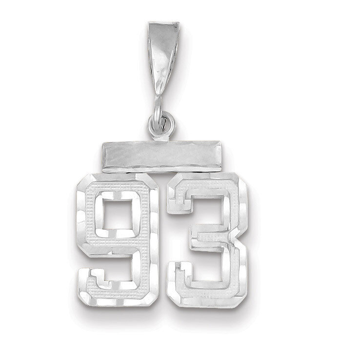Number 93 Charm Small Diamond -cut 14k white Gold WSN93, MPN: WSN93, 883957119922