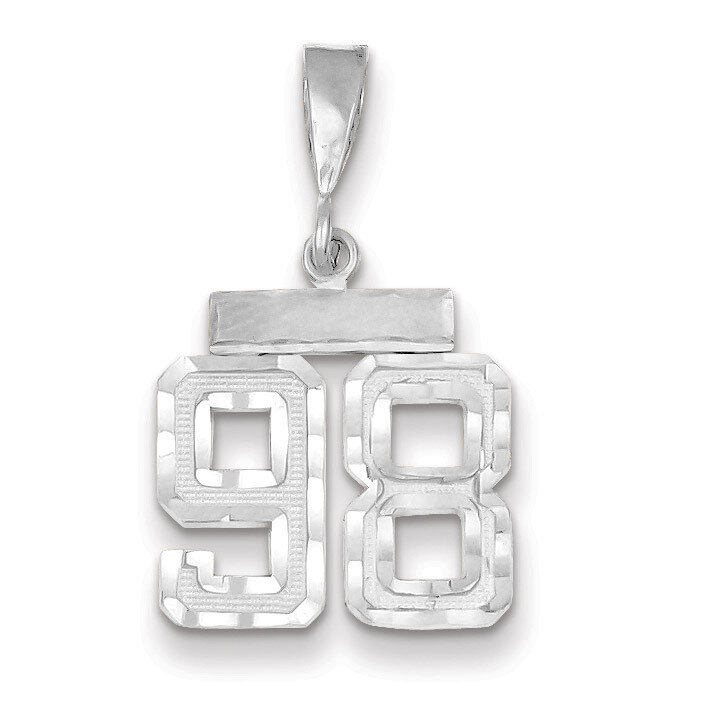 Number 98Charm Small Diamond -cut 14k white Gold WSN98, MPN: WSN98, 883957120225