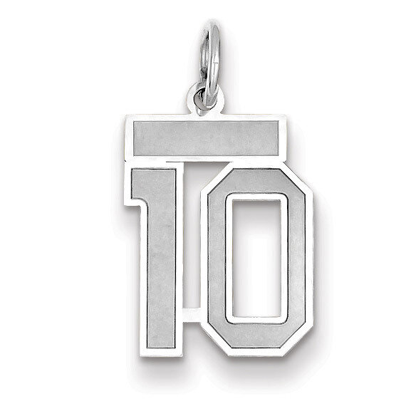 Number 10 Charm Small Satin 14k white Gold WSS10, MPN: WSS10, 883957070865