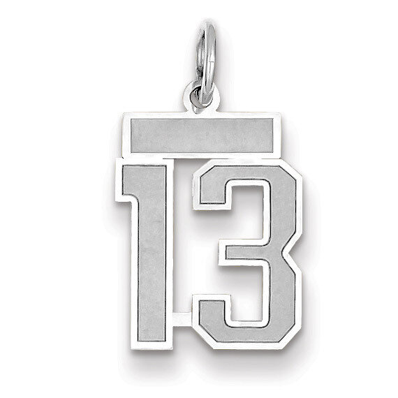 Number 13 Charm Small Satin 14k white Gold WSS13, MPN: WSS13, 883957071039