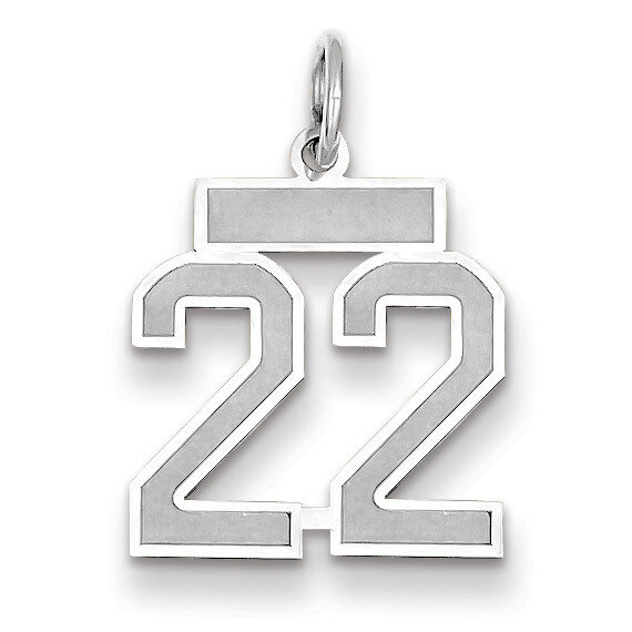 Number 22 Charm Small Satin 14k white Gold WSS22, MPN: WSS22, 883957071145