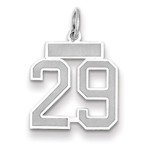 Number 29 Charm Small Satin 14k white Gold WSS29, MPN: WSS29, 883957071374