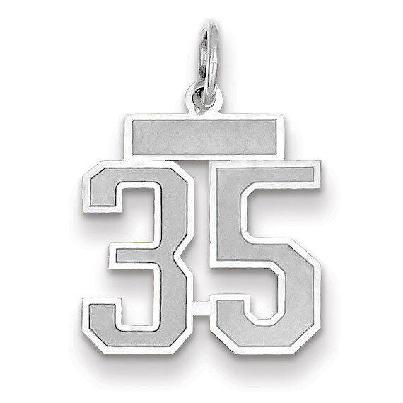 Number 35 Charm Small Satin 14k white Gold WSS35, MPN: WSS35, 883957071435