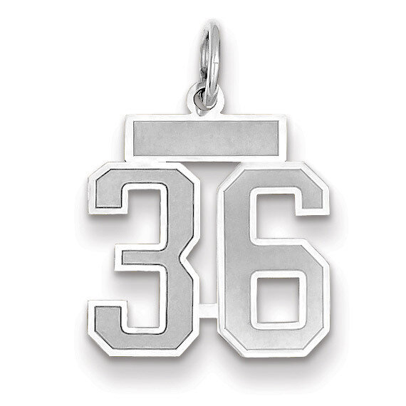 Number 36 Charm Small Satin 14k white Gold WSS36, MPN: WSS36, 883957071442