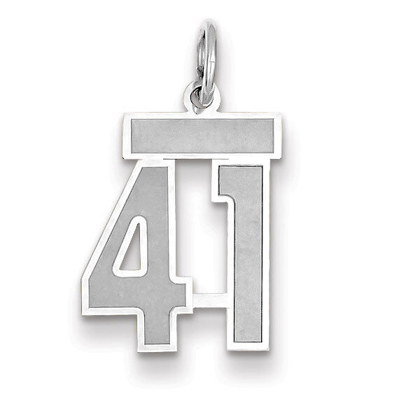 Number 41 Charm Small Satin 14k white Gold WSS41, MPN: WSS41, 883957071671