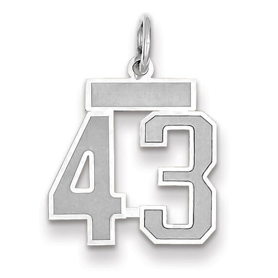 Number 43 Charm Small Satin 14k white Gold WSS43, MPN: WSS43, 883957071695