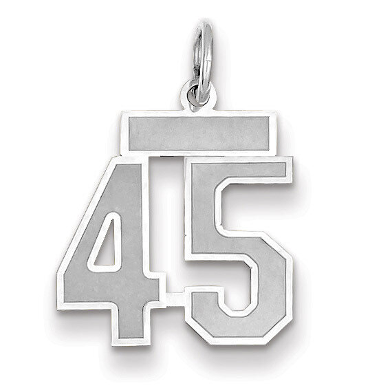 Number 45 Charm Small Satin 14k white Gold WSS45, MPN: WSS45, 883957071718