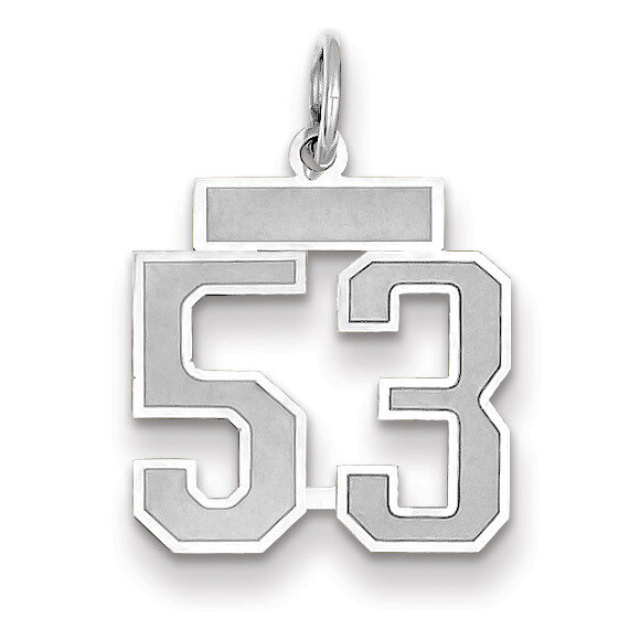 Number 53 Charm Small Satin 14k white Gold WSS53, MPN: WSS53, 883957071947