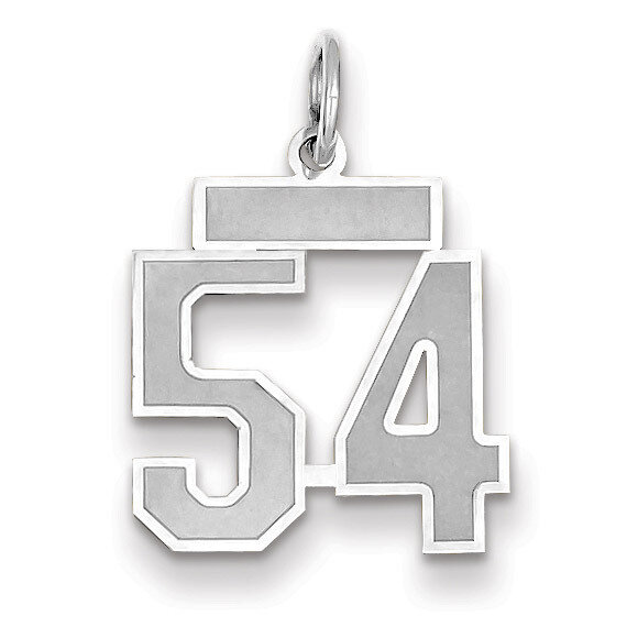 Number 54 Charm Small Satin 14k white Gold WSS54, MPN: WSS54, 883957071954
