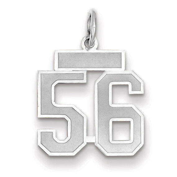 Number 56 Charm Small Satin 14k white Gold WSS56, MPN: WSS56, 883957071978