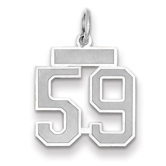 Number 59 Charm Small Satin 14k white Gold WSS59, MPN: WSS59, 883957072005