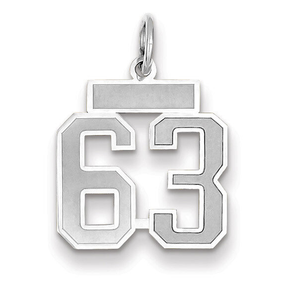 Number 63 Charm Small Satin 14k white Gold WSS63, MPN: WSS63, 883957072166