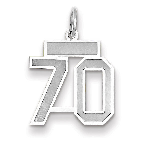 Number 70 Charm Small Satin 14k white Gold WSS70, MPN: WSS70, 883957072296