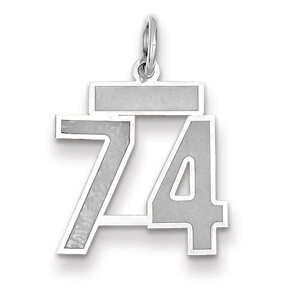 Number 74 Charm Small Satin 14k white Gold WSS74, MPN: WSS74, 883957072500