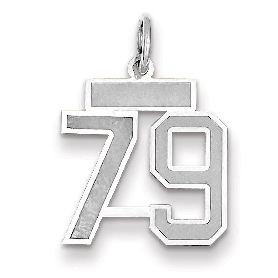Number 79 Charm Small Satin 14k white Gold WSS79, MPN: WSS79, 883957072562