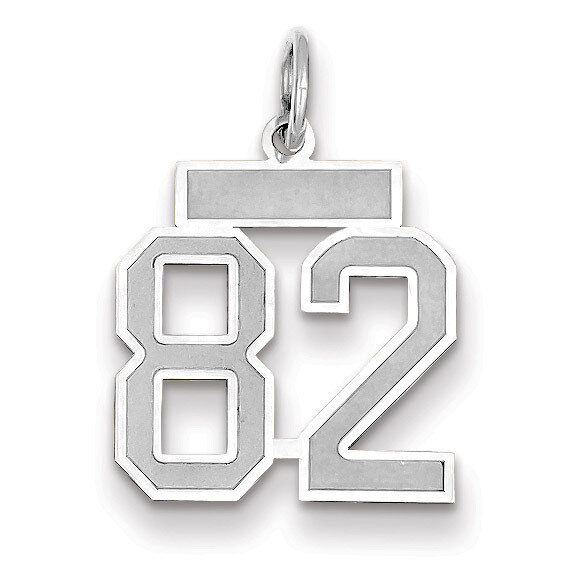 Number 82 Charm Small Satin 14k white Gold WSS82, MPN: WSS82, 883957072593