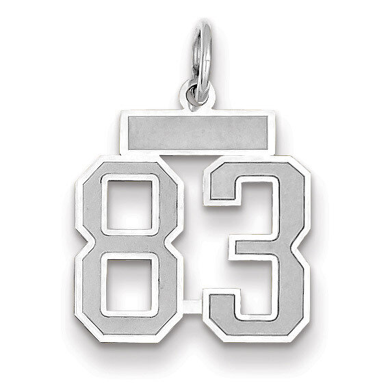 Number 83 Charm Small Satin 14k white Gold WSS83, MPN: WSS83, 883957072609