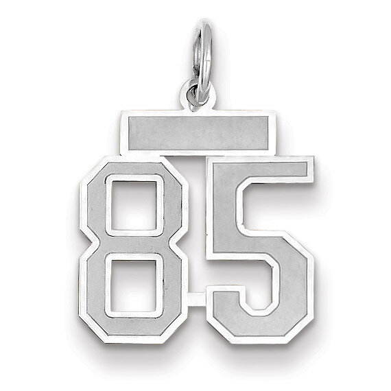 Number 85 Charm Small Satin 14k white Gold WSS85, MPN: WSS85, 883957072791
