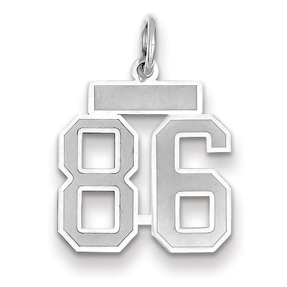 Number 86 Charm Small Satin 14k white Gold WSS86, MPN: WSS86, 883957072814