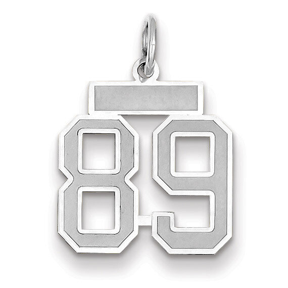 Number 89 Charm Small Satin 14k white Gold WSS89, MPN: WSS89, 883957072845