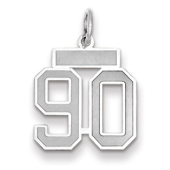 Number 90 Charm Small Satin 14k white Gold WSS90, MPN: WSS90, 883957072852