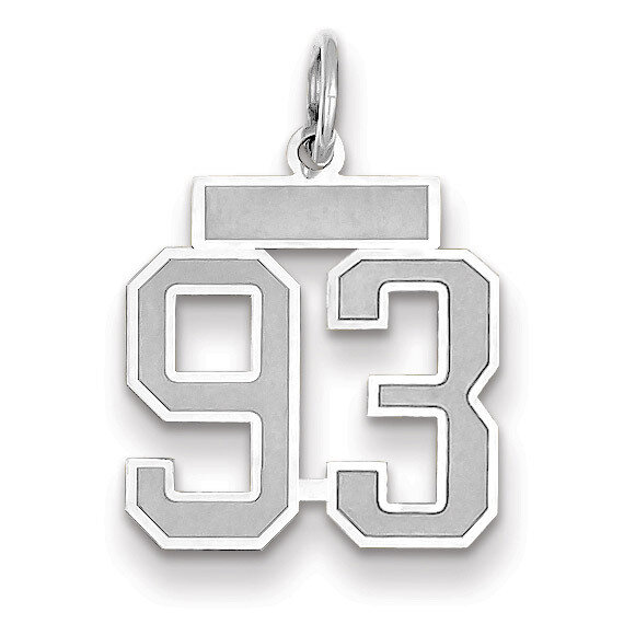 Number 93 Charm Small Satin 14k white Gold WSS93, MPN: WSS93, 883957072883