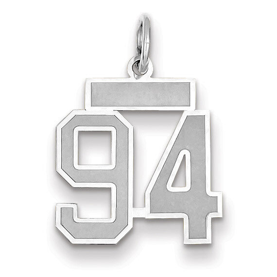 Number 94 Charm Small Satin 14k white Gold WSS94, MPN: WSS94, 883957072890