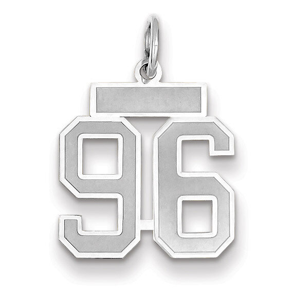 Number 96 Charm Small Satin 14k white Gold WSS96, MPN: WSS96, 883957073064