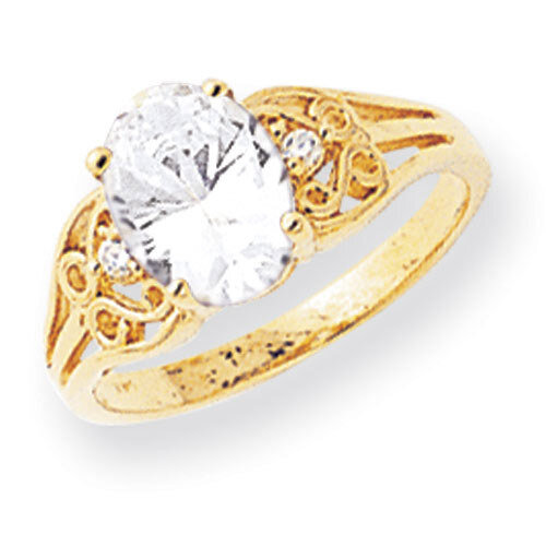 9x7mm Oval Cubic Zirconia Diamond Ring 14k Gold X6106CZ/A, MPN: X6106CZ/A, 883957535289