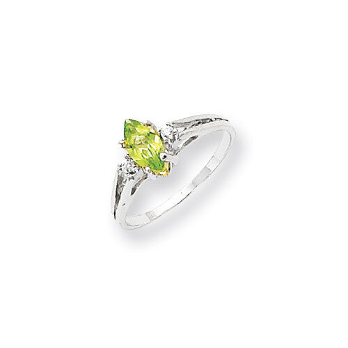 8x4mm Marquise Peridot Diamond Ring 14k white Gold X9671PE/A, MPN: X9671PE/A, 883957377674