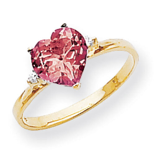 7mm Heart Created Ruby Diamond Ring 14k Gold X9682CR/A, MPN: X9682CR/A, 883957570747