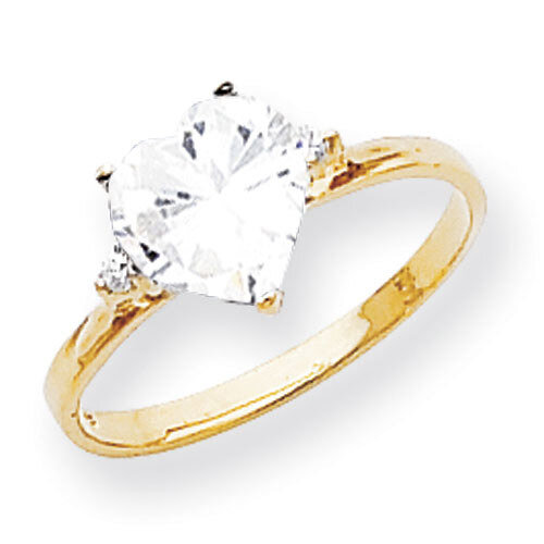 7mm Heart Cubic Zirconia Diamond Ring 14k Gold X9682CZ/A, MPN: X9682CZ/A, 883957570822